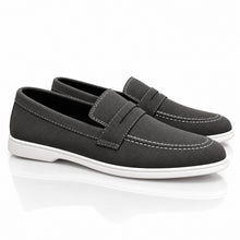 Wexford Shoes Men's Suede-Look Penny Loafers with White Sole and Contrast Stitching