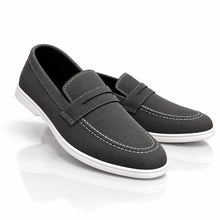 Wexford Shoes Men's Suede-Look Penny Loafers with White Sole and Contrast Stitching